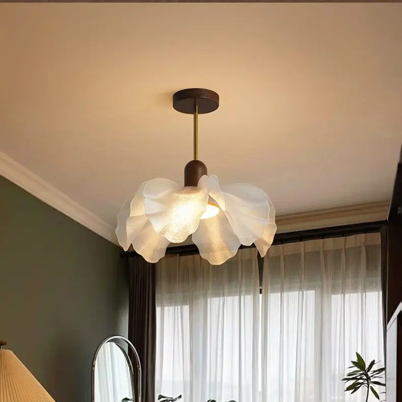 中古风花瓣吊灯法式复古宋式美学餐桌吧台卧室书房创意灯具