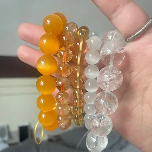 合金手链 天然手串多样款式轻奢美串百搭素圈水晶样式