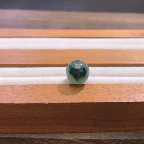 a货-冰飘蓝花圆珠散珠单珠12.4mm 裸石品质冰起光