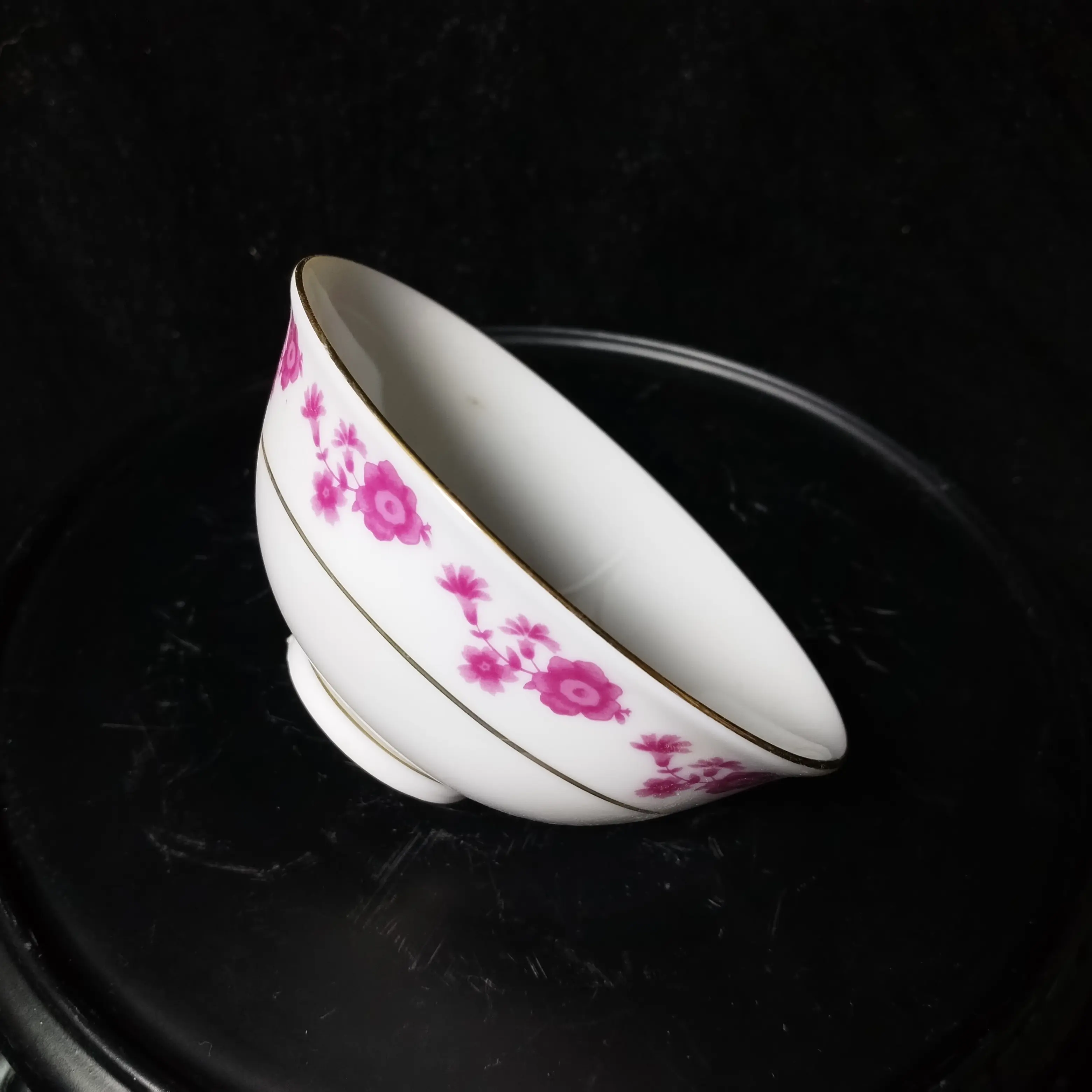 景德镇陶瓷高白泥小红花纹茶碗 家用瓷