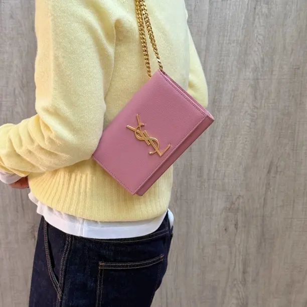 95新 YSL/圣罗兰 發發中古·Kate 金标Logo 链条单肩斜挎包