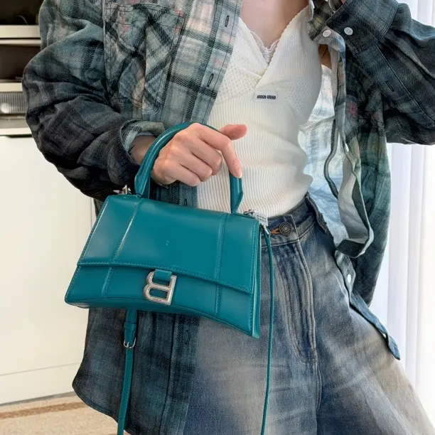 95新 Balenciaga/巴黎世家 hourglass 沙漏S号Top Handle斜挎包