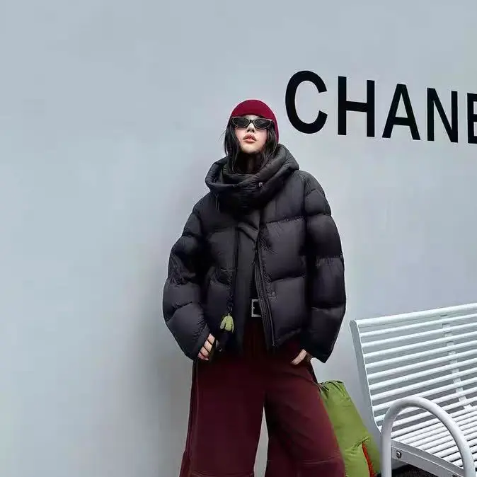 冬季新款洋气连帽加厚白鸭绒保暖百搭外套930