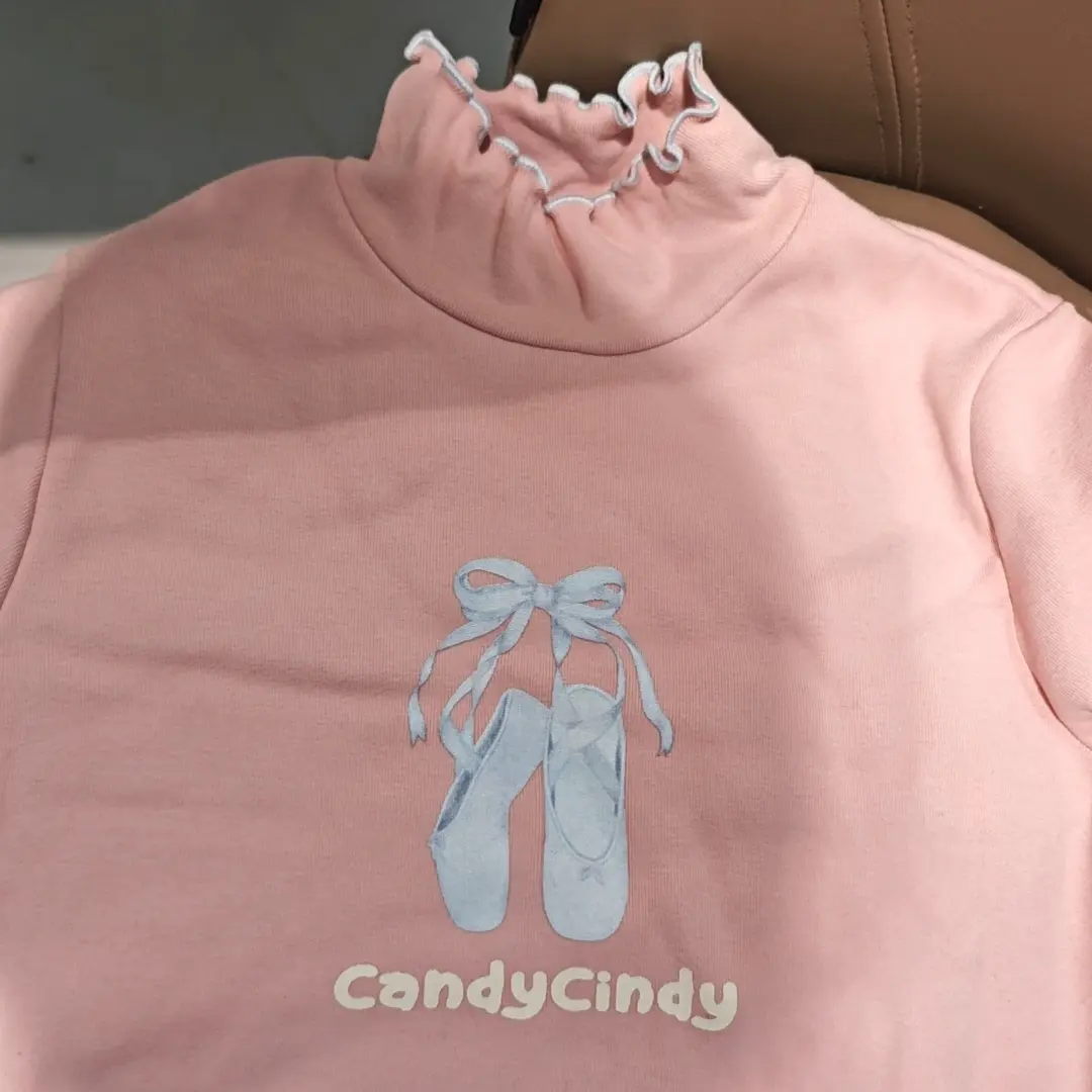 冬季保暖甜美休闲风女保暖上装女童套头上衣时尚女士