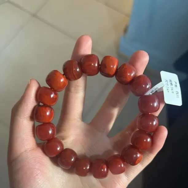 南红玛瑙老型牛血火焰14mm单圈手串