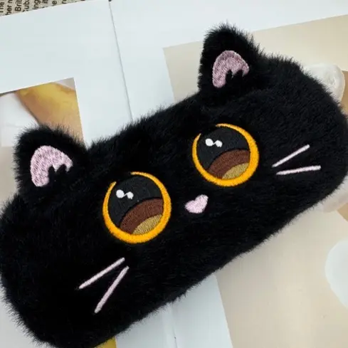 卡通可爱毛绒翻盖Kitty眼镜盒高颜值防脏眼镜收纳盒儿童眼镜盒
