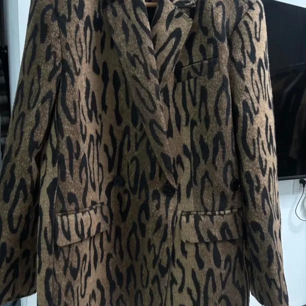 秋冬新款百搭气质高级豹纹西装外套