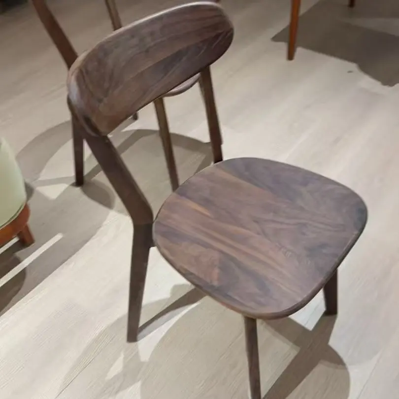 【纯实木胡桃木椅子】家用餐椅靠背餐桌椅商用复古餐厅专用凳子