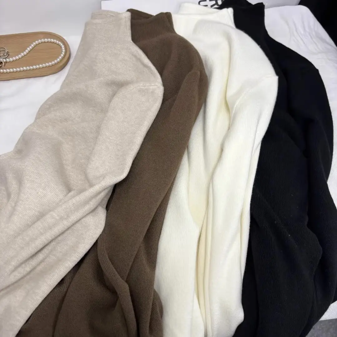 半高领软糯抗起球针织打底衫女秋冬季修身长袖内搭外穿毛衣上衣