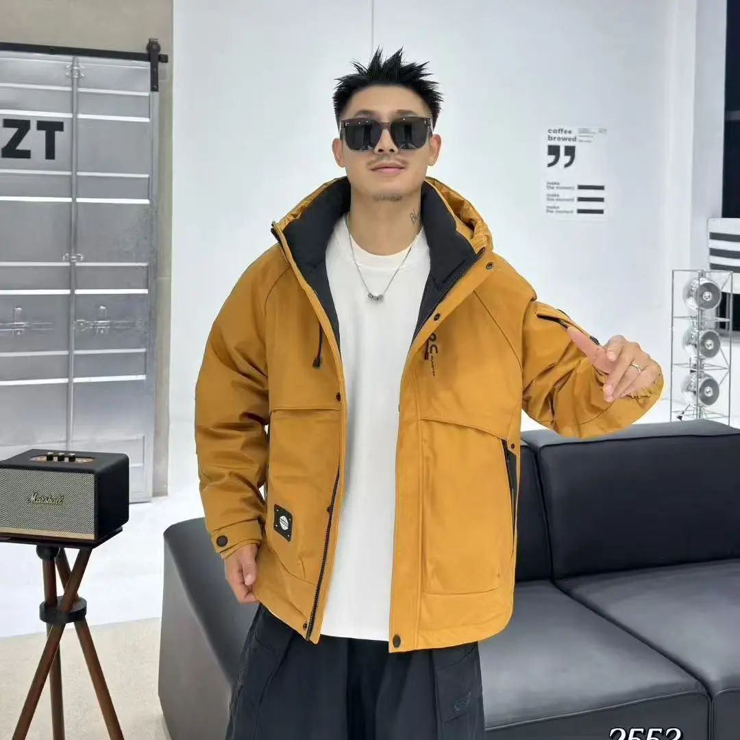 冬季男士连帽简约百搭保暖休闲羽绒服外套