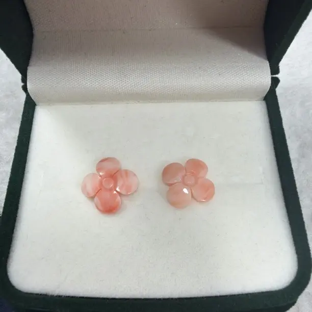 博古红珊瑚 特价四叶草耳钉