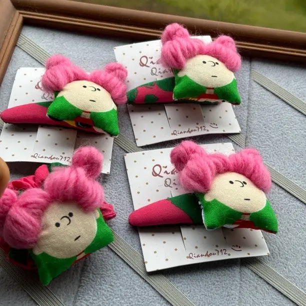 女可爱风边夹卡通风一字夹发夹日韩原创设计少女风