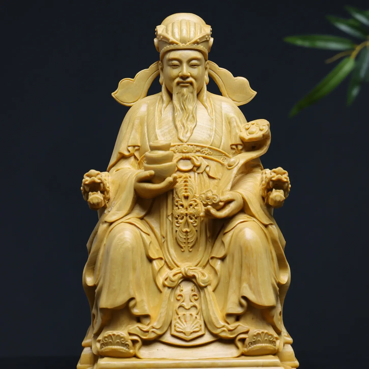 美国桧木雕财神爷大号佛龛堂家用供奉摆件家居装饰品长辈收藏送礼