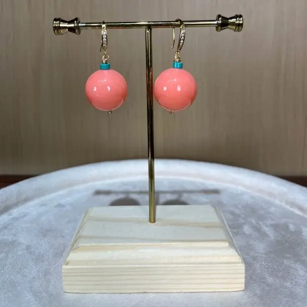 粉色圆形耳环EH1124011