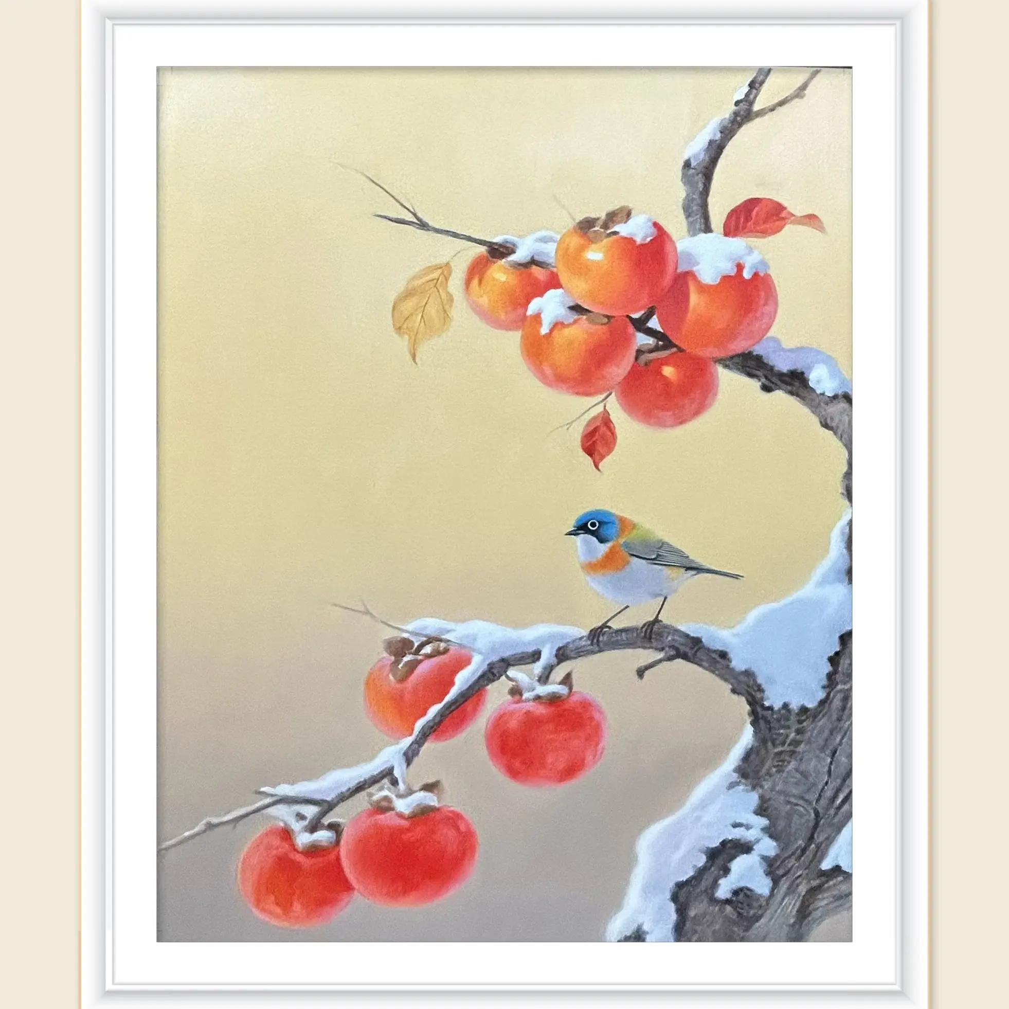 新中式柿柿如意装饰画客厅餐厅玄关挂画寓意好