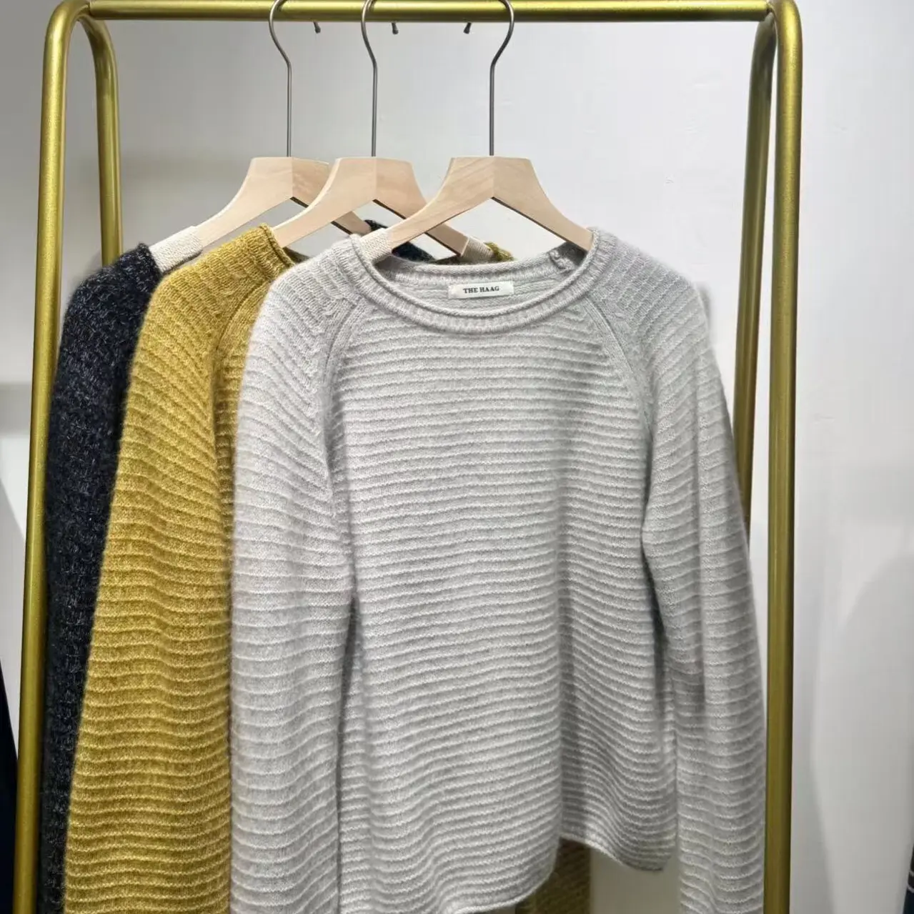 毛衣绵羊毛天丝混纺格纹肌理慵懒冬气质温柔舒适柔软百搭显瘦简约