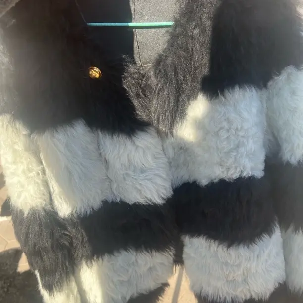 时尚外套粗条纹撞色托斯卡纳站新款外套