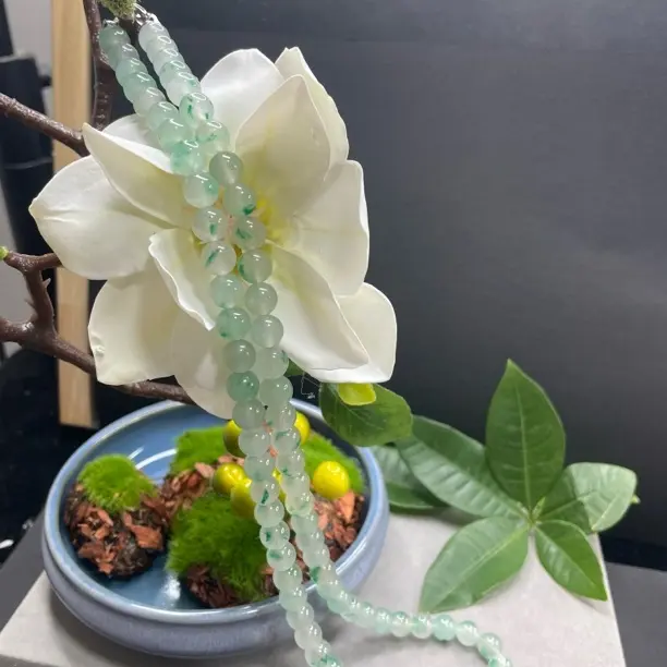 纯天然非洲翠高冰飘花项链