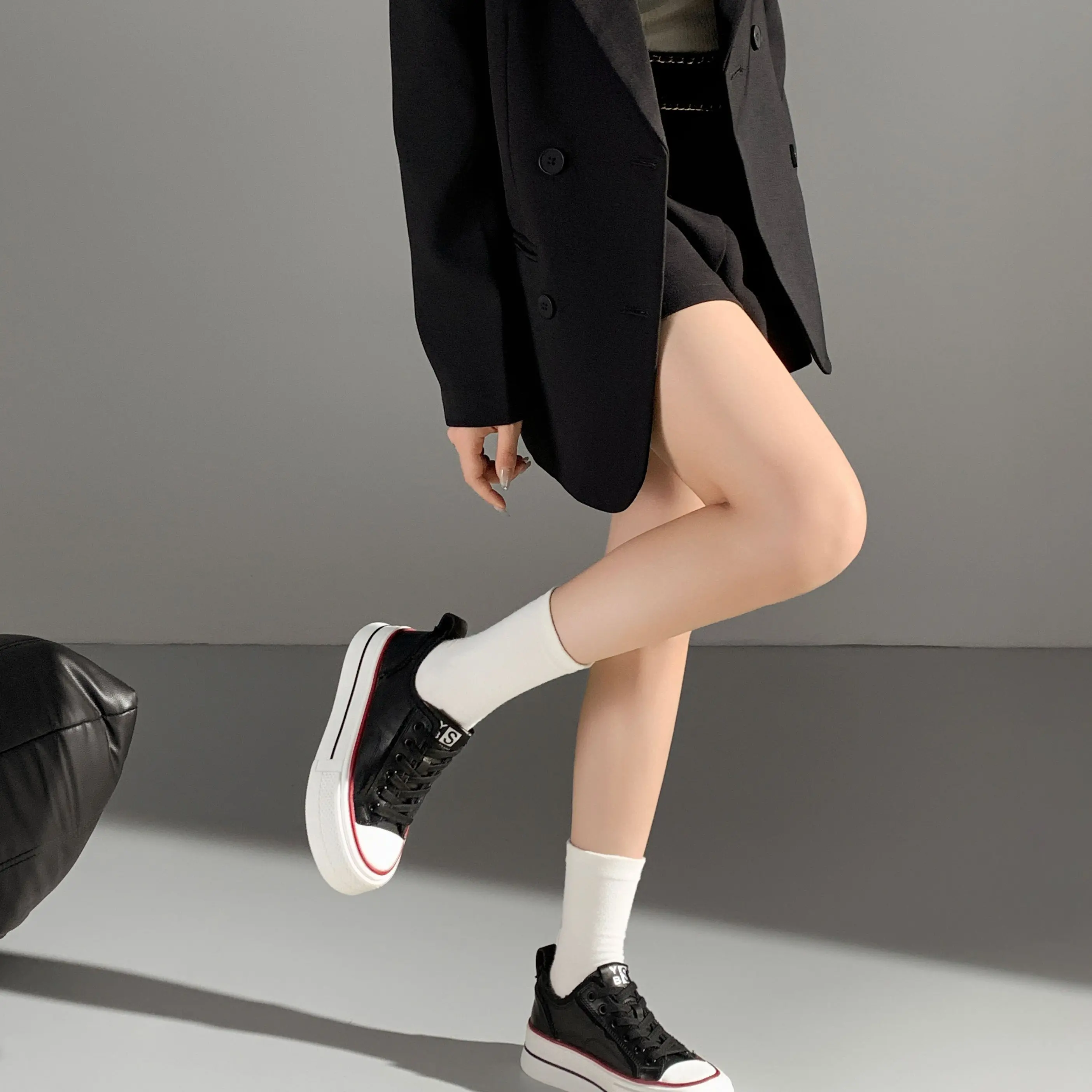 3029-69秋季风时尚圆头休闲街头厚底百搭系带休闲鞋