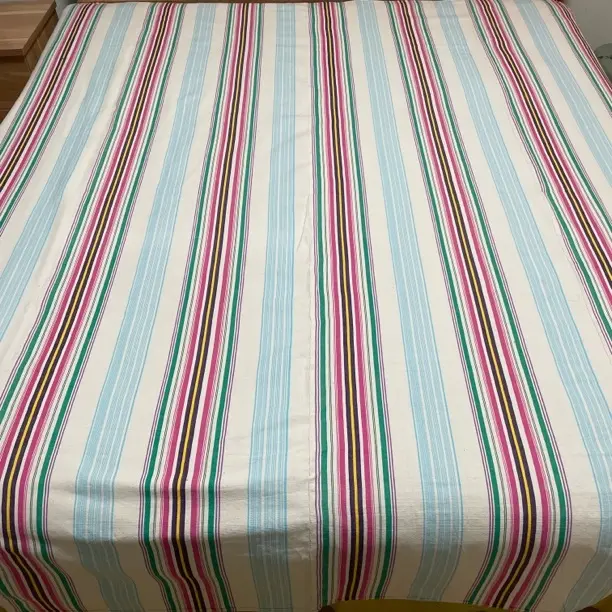 亲肤条纹特加厚款，经纬都是双线，手工老粗布床单田园风夏被透气