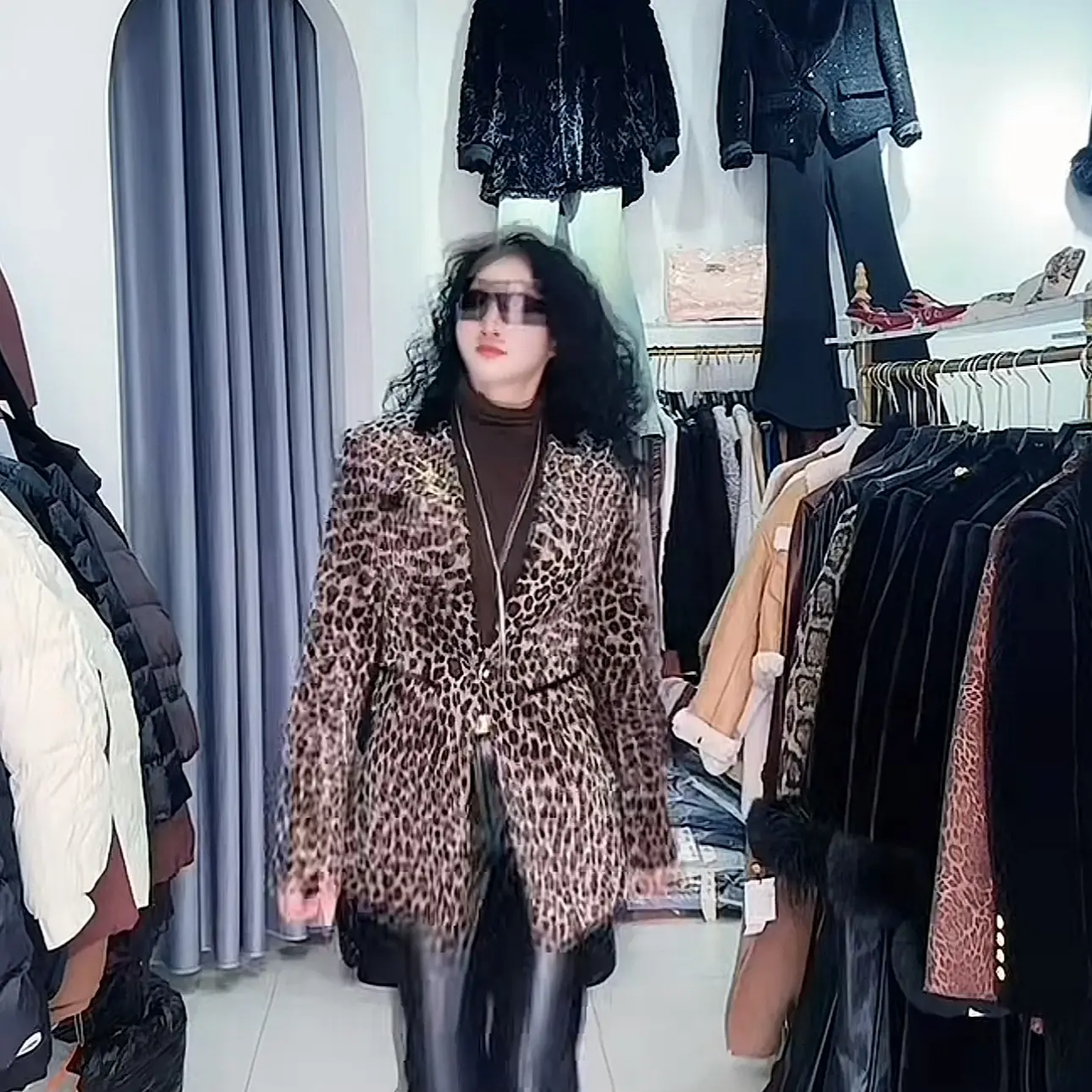 豹纹西装外套时尚百搭