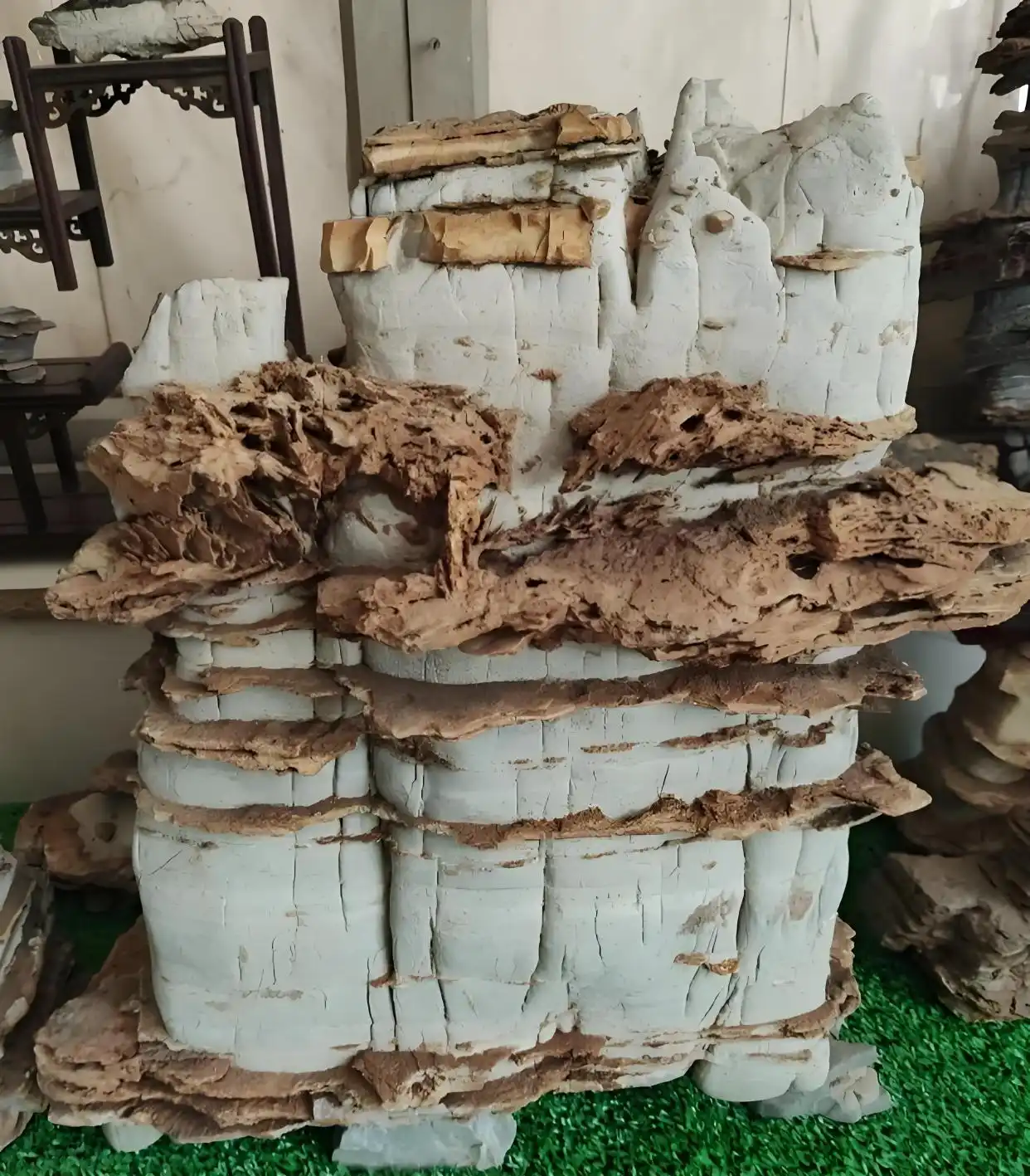 园林别墅景观布置桌面盆景鱼缸造景太行奇石