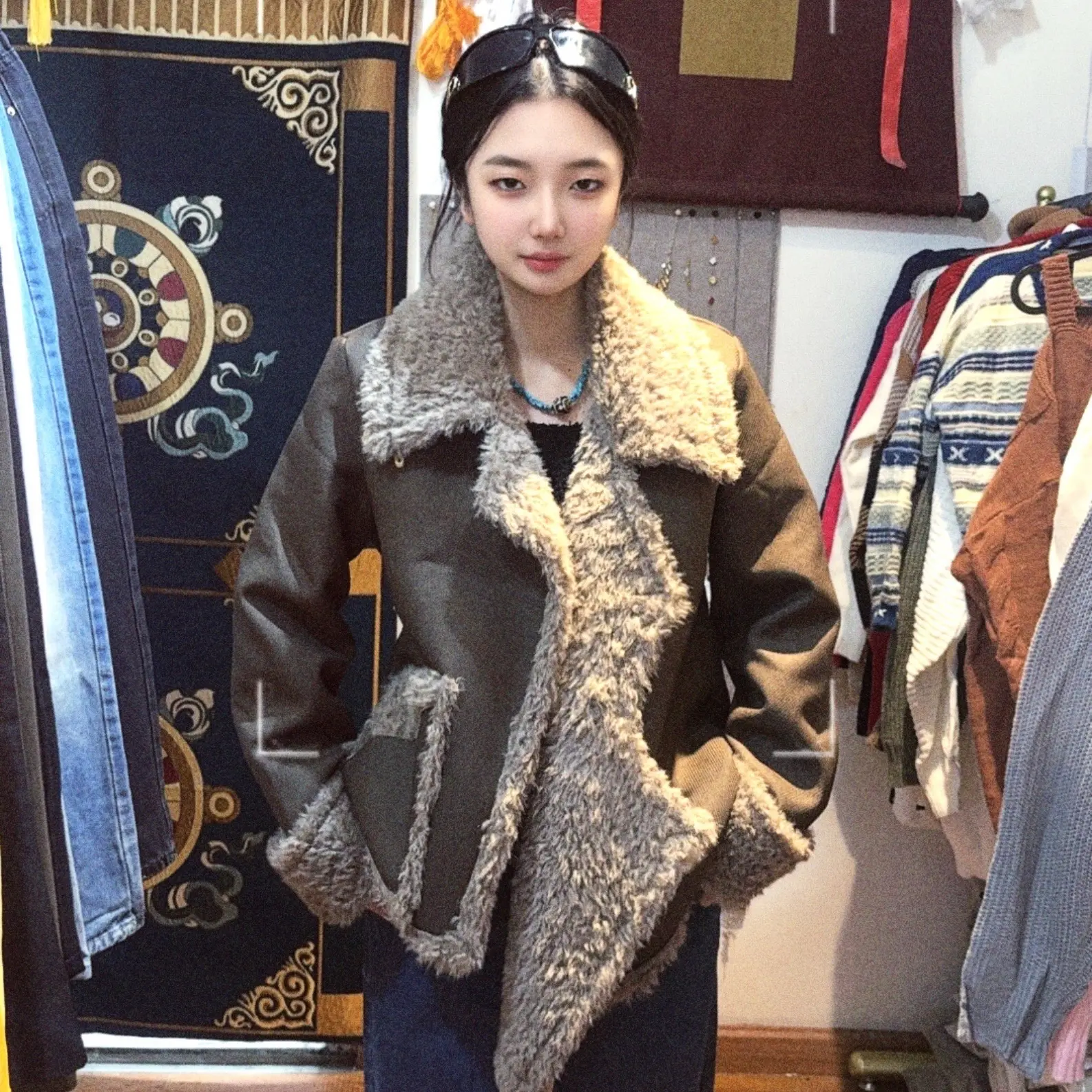 冬季时尚保暖加厚短款外套女士宽松百搭轻奢民族风