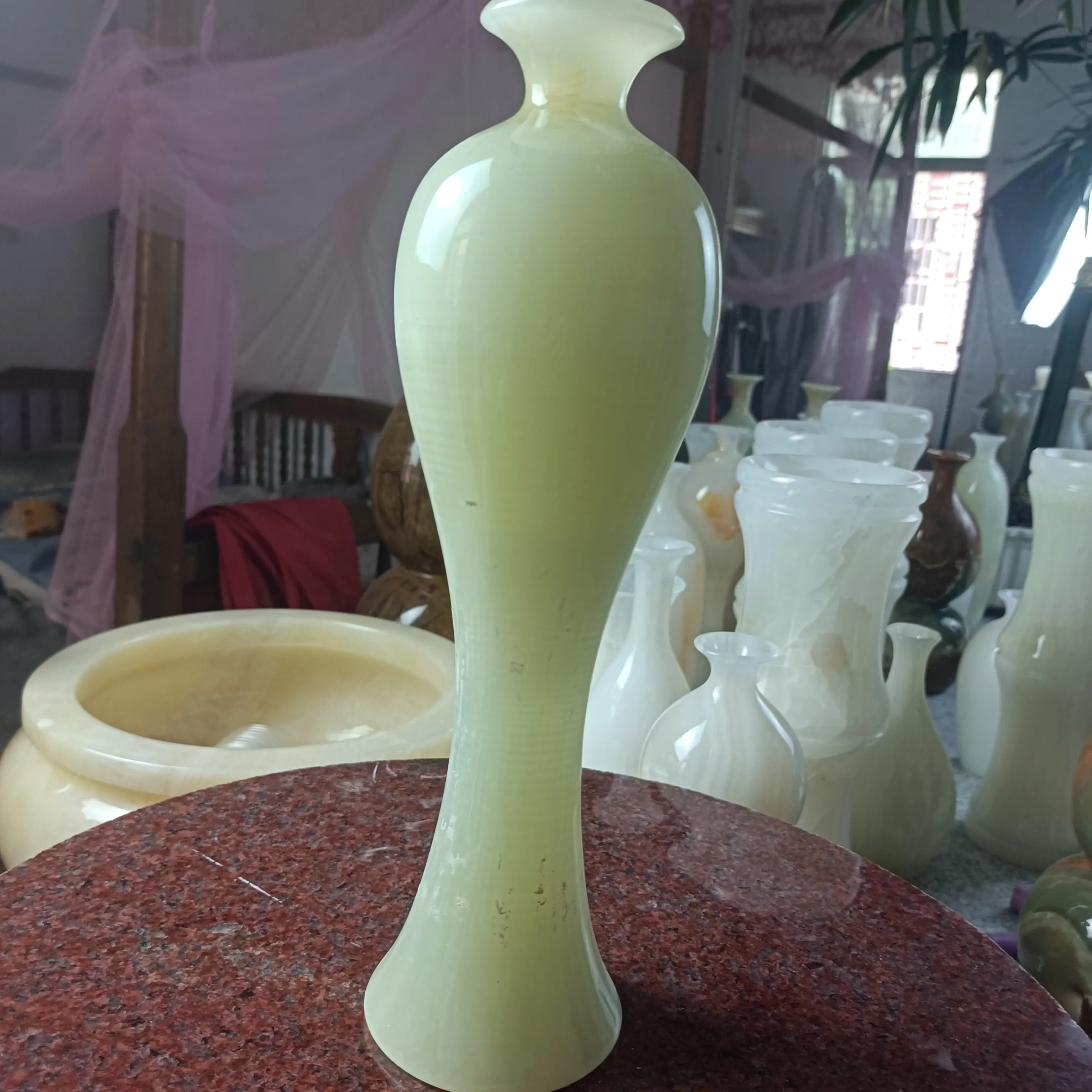 复古现代简约玉石花瓶摆件适用于客厅家居装饰