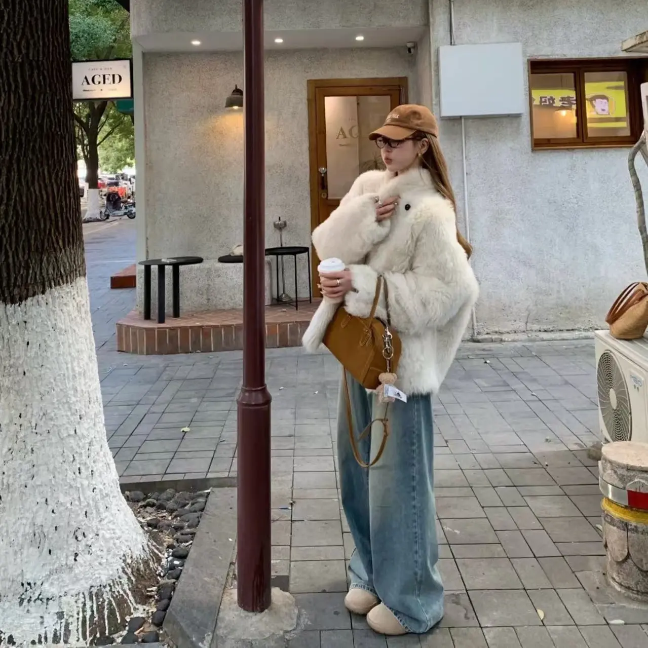 【欣欣子】版型超好的加绒牛仔裤