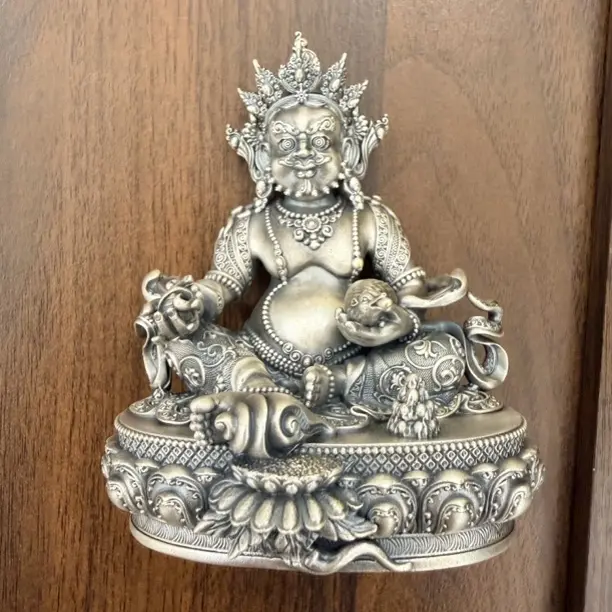 足银银制品 足银999 立体全身黄财神复古色/307.5