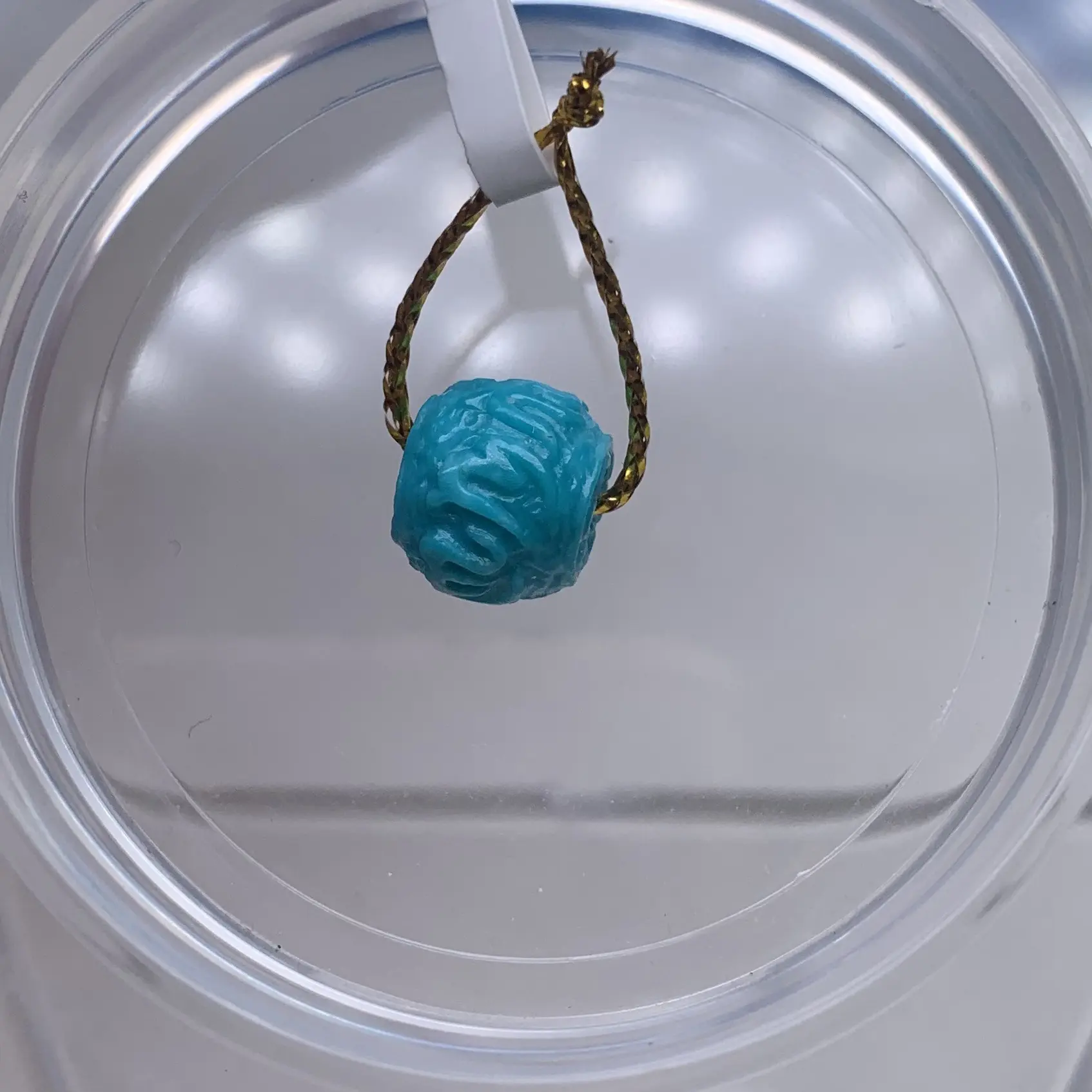 绿松石未镶嵌玉化六字真言