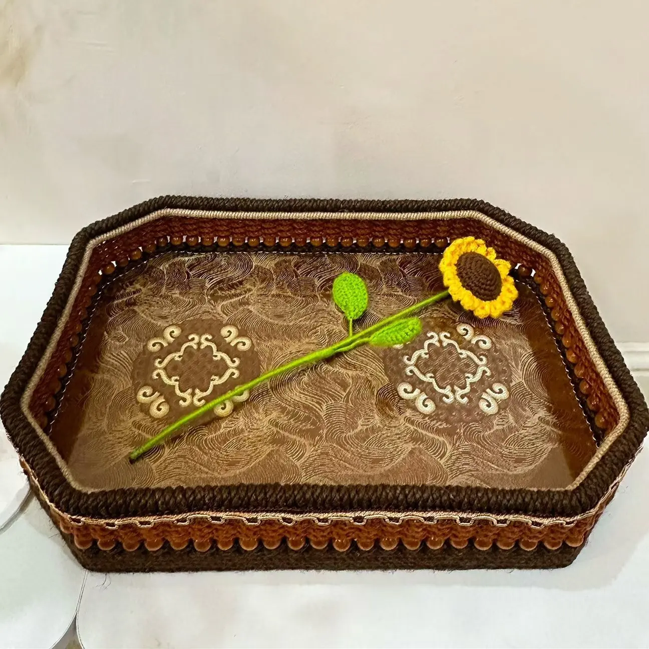 手工麻绳编织品茶盘