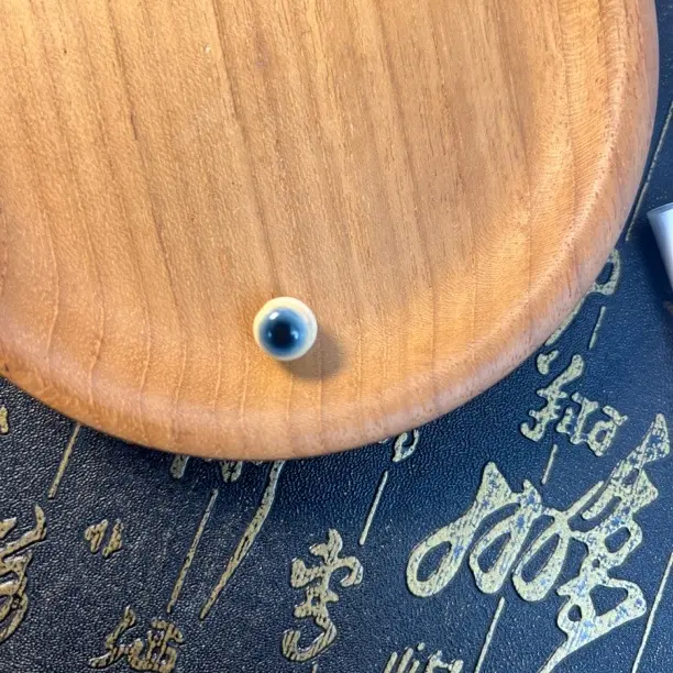 天然保真猛犸牙蓝眼单珠