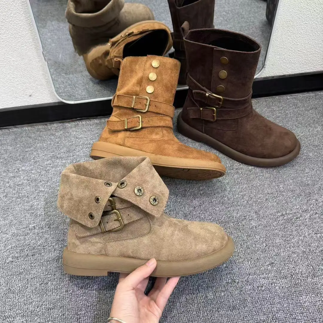 2025年秋季新款两穿爆款马丁靴中筒靴百搭防滑不累脚短靴潮流百搭