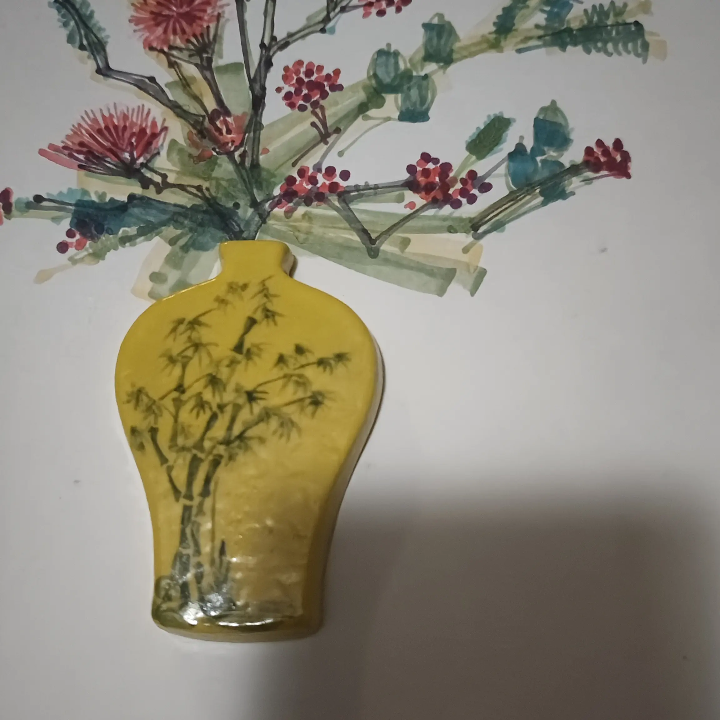 新中式手绘花器客厅玄关插花水养鲜花创意家居