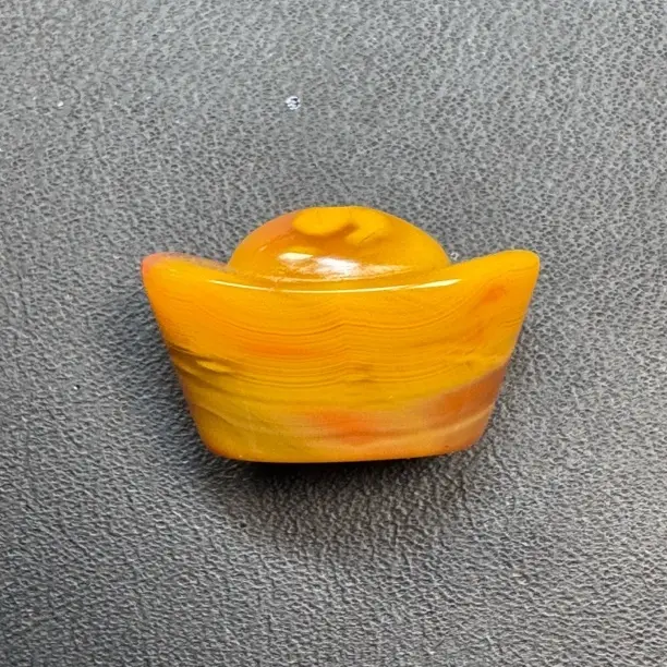 战国红天然玛瑙。元宝