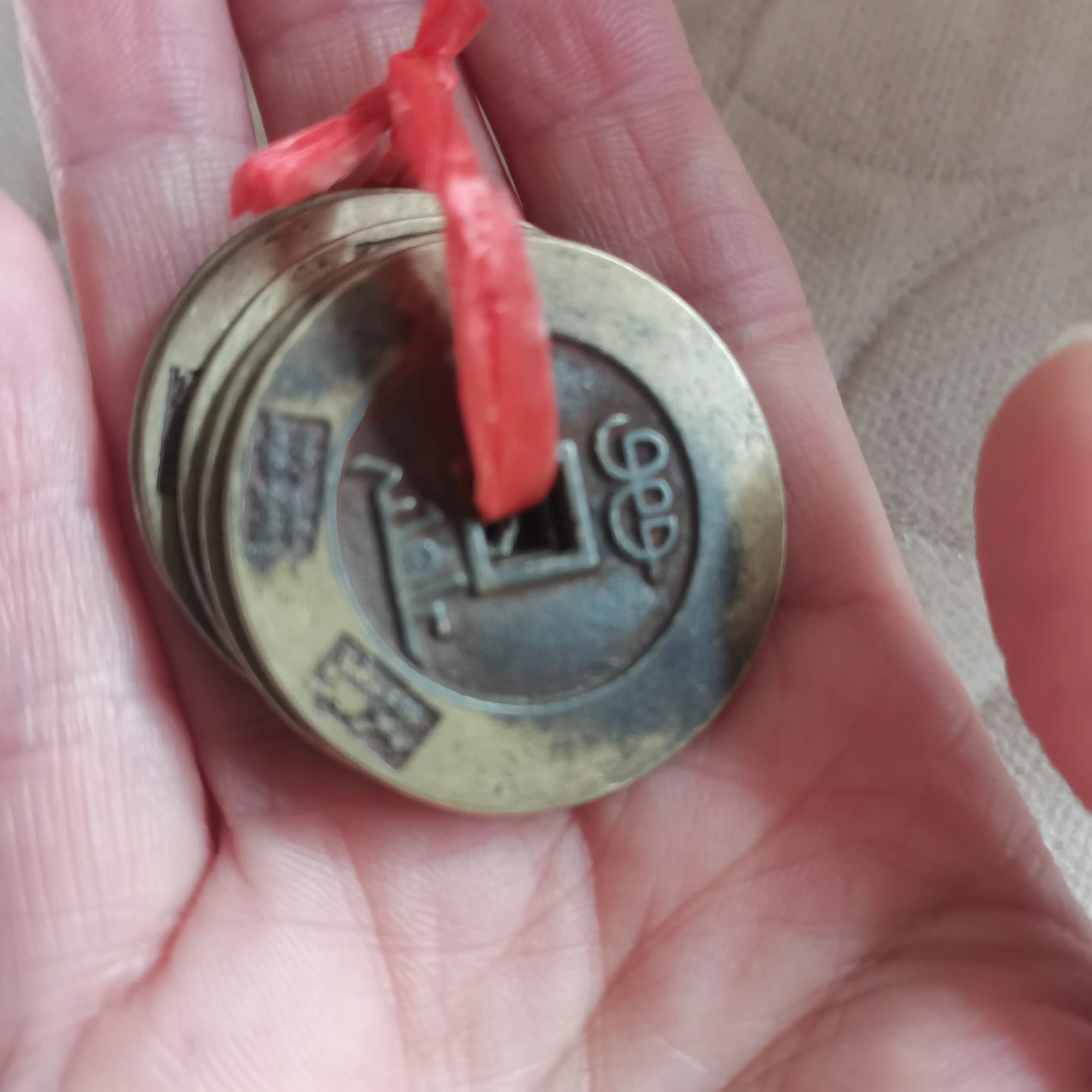 黄铜加厚五帝钱工艺品招财旺宅风水祈福挂件