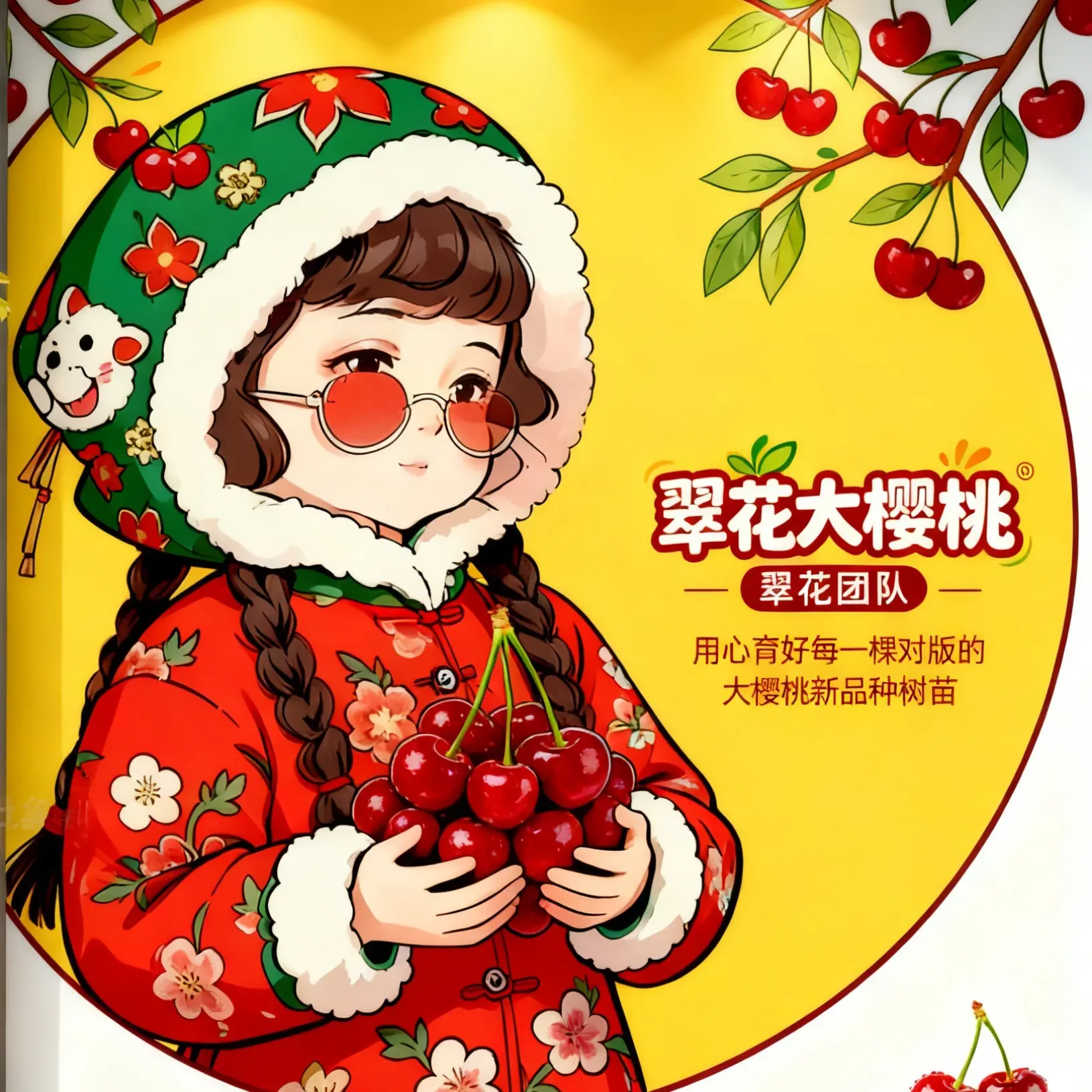 【翠花大樱桃】1棵明5-5➕1棵巨人王地径1公分一年生大樱桃树苗