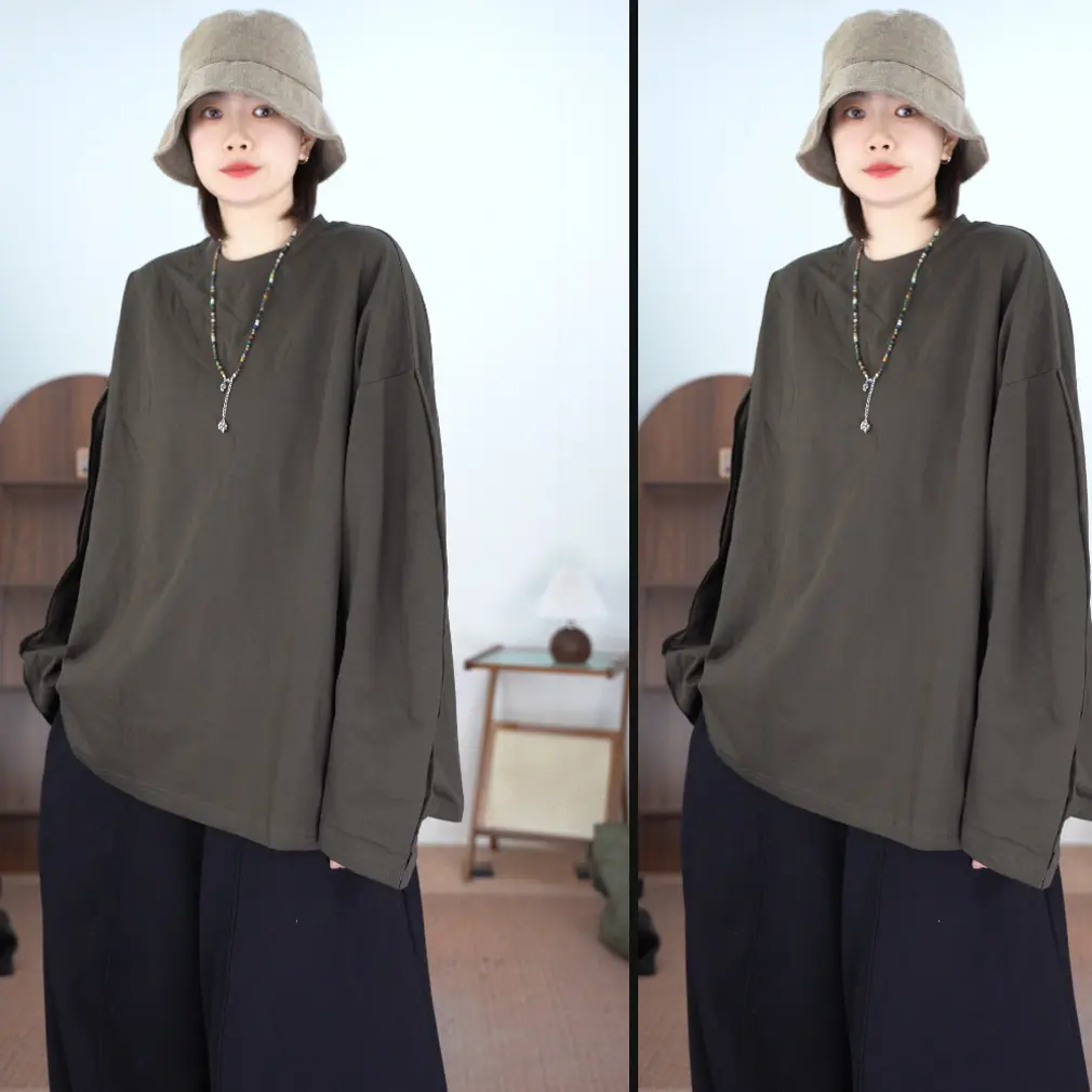 【立体T恤打底】潮牌男女套头长袖圆领百搭宽松休闲