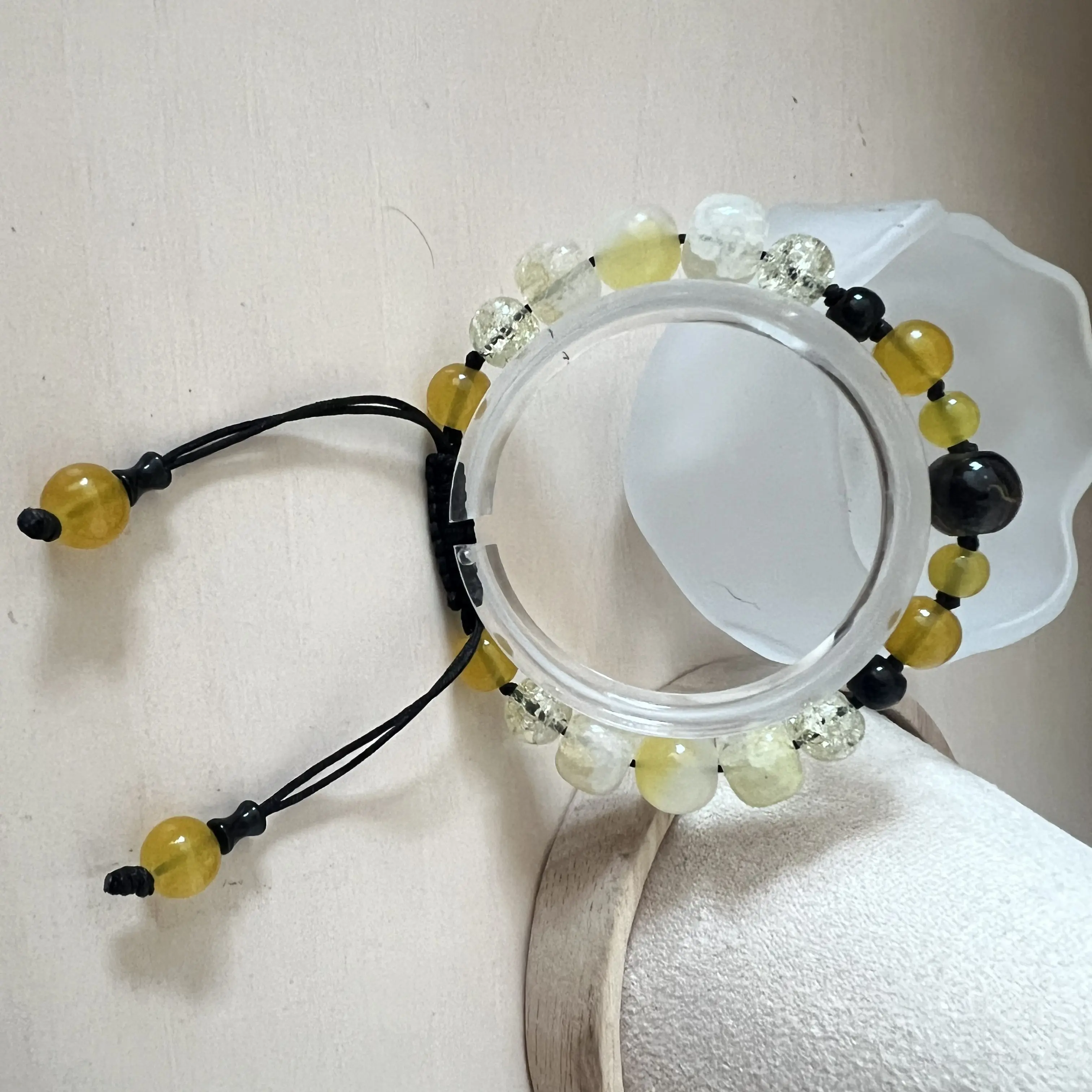 琉璃手链 时代少年团团款黄黑色系手工编织应援手链