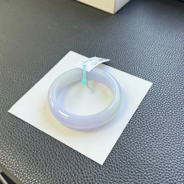 天然缅甸A货手镯紫罗兰手镯53圈