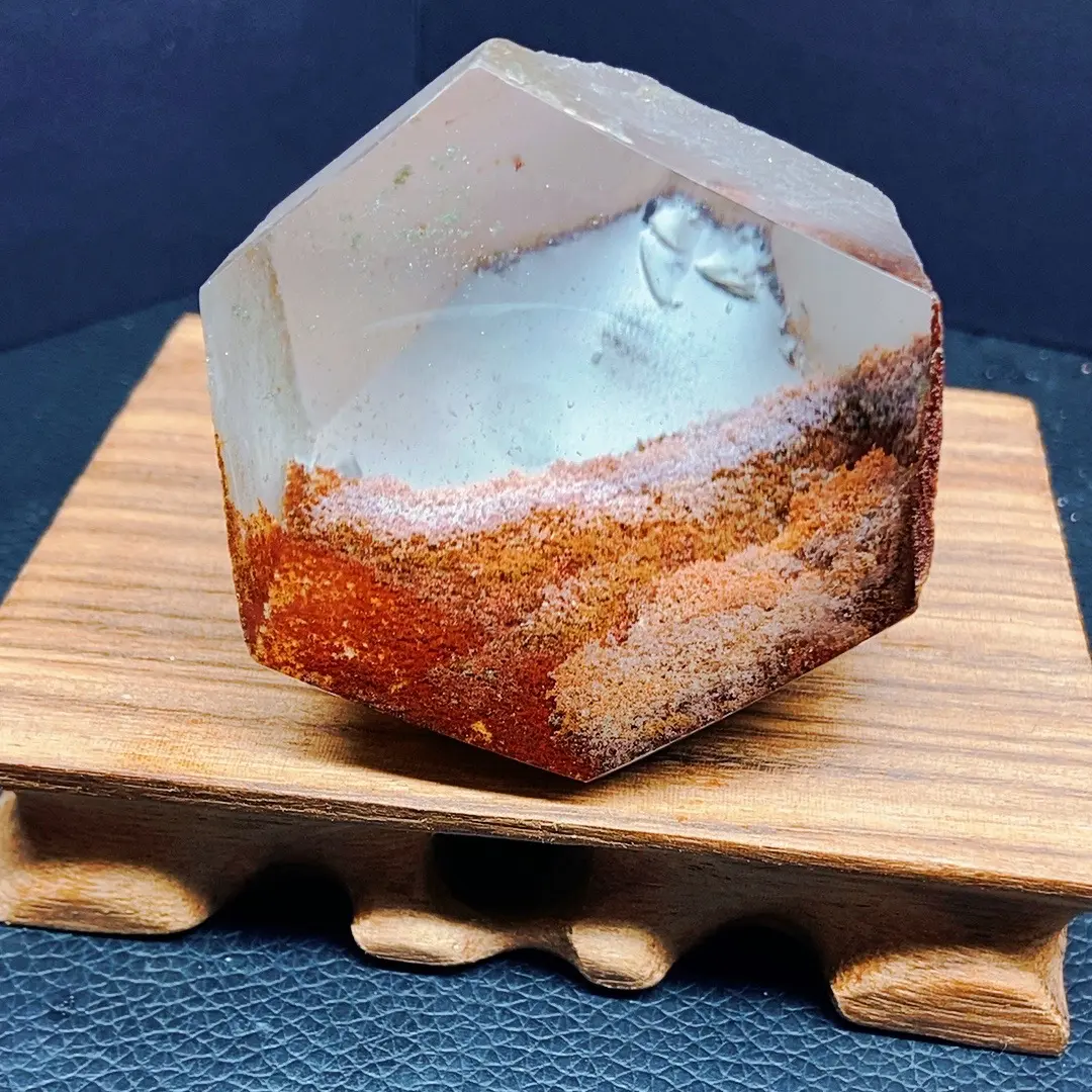 天然红幽灵万花筒全净体摆件把玩