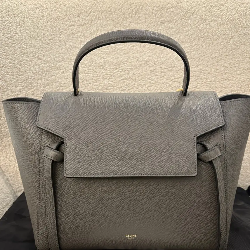 99新 Celine/思琳 N1257 Celine秋千包鲶鱼包大象灰，mini大号28cm