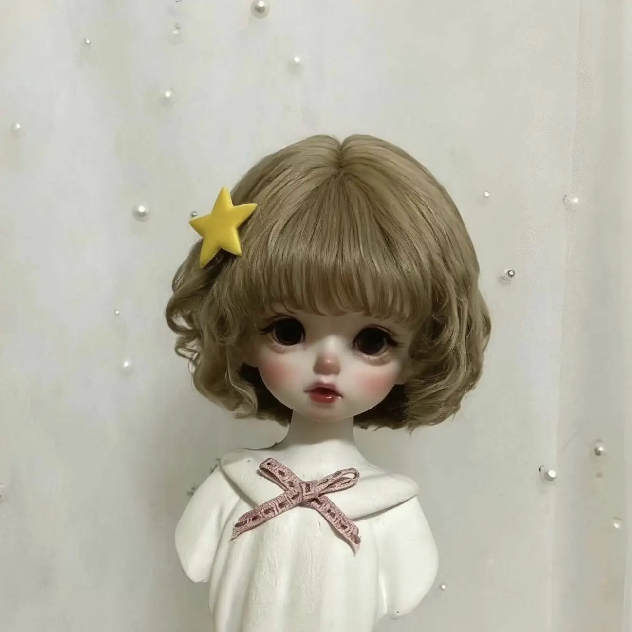 bjd6分4分假发、8分ob11仿滩羊毛假发可定制尺寸9-18厘米尺寸都可