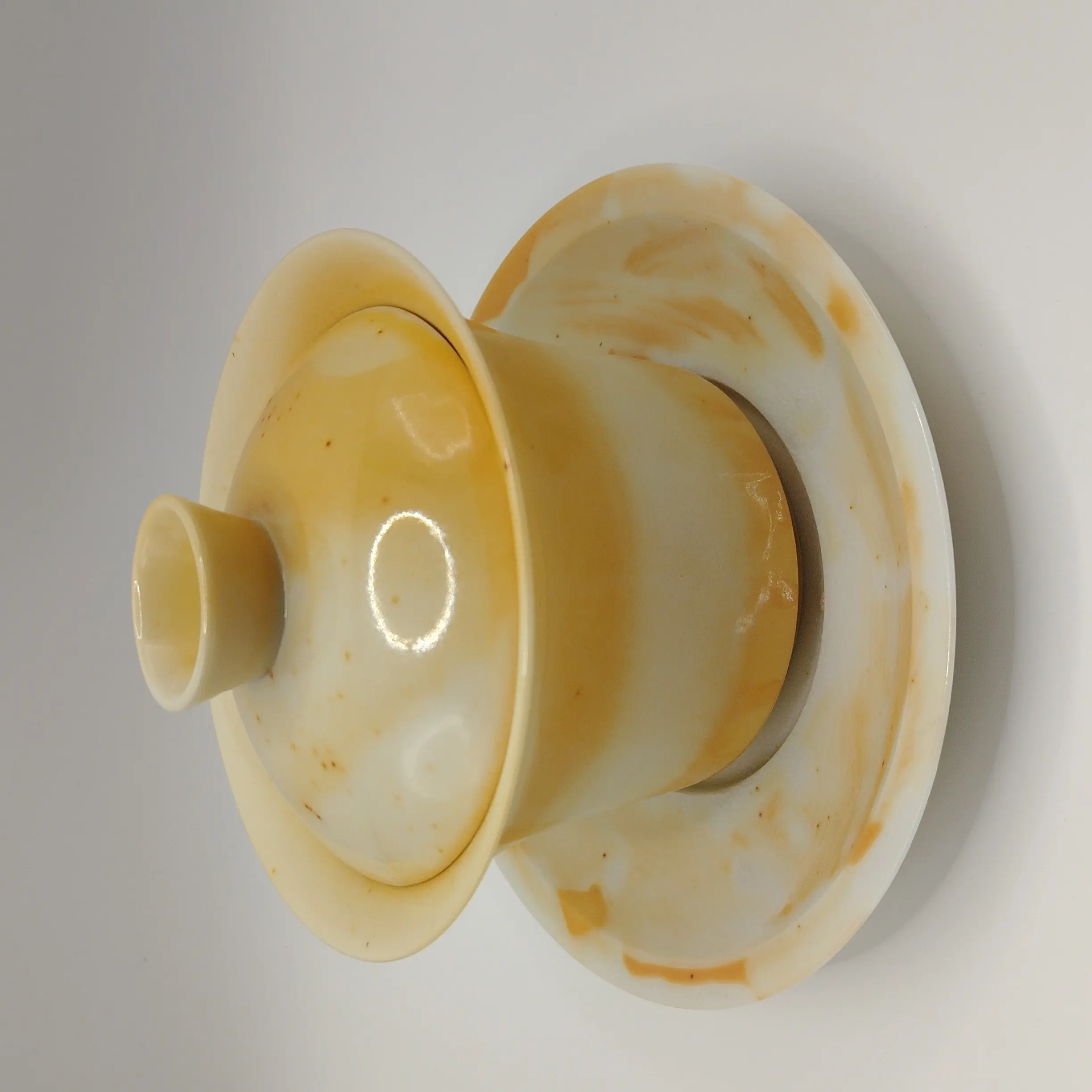 燃薪柴烧茶器志野三才盖碗