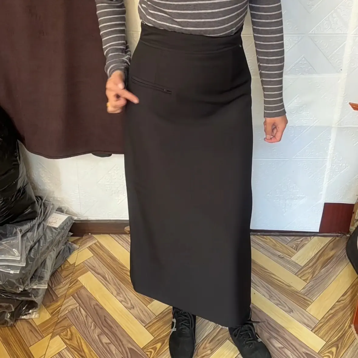 秋冬高腰显瘦百搭短款款半身裙新款加毛加厚