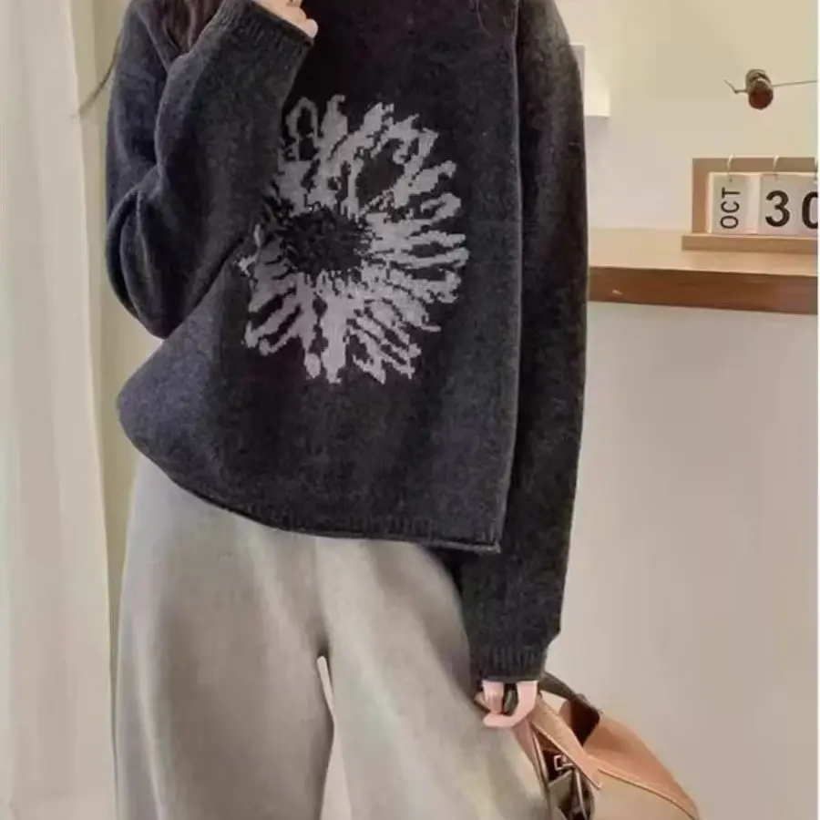 衣尚时羊毛绣花针织衫