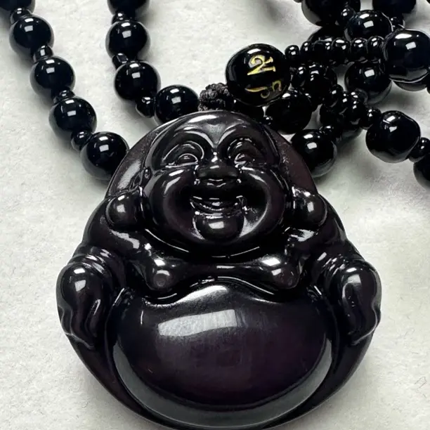 天然紫曜石佛公吊坠毛衣链（多样性发货）3 8x3 4x 12mm