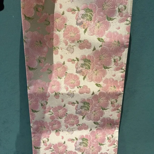 慢蓝双面圆角香云纱桃花仙子茶席60×30