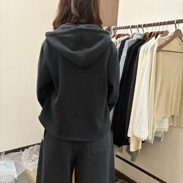 防风纳米德绒加绒加厚休闲风时尚套装秋冬宽松气质网红新款